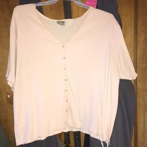 Pink button down shirt